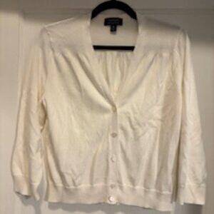 Land's End White Cardigan